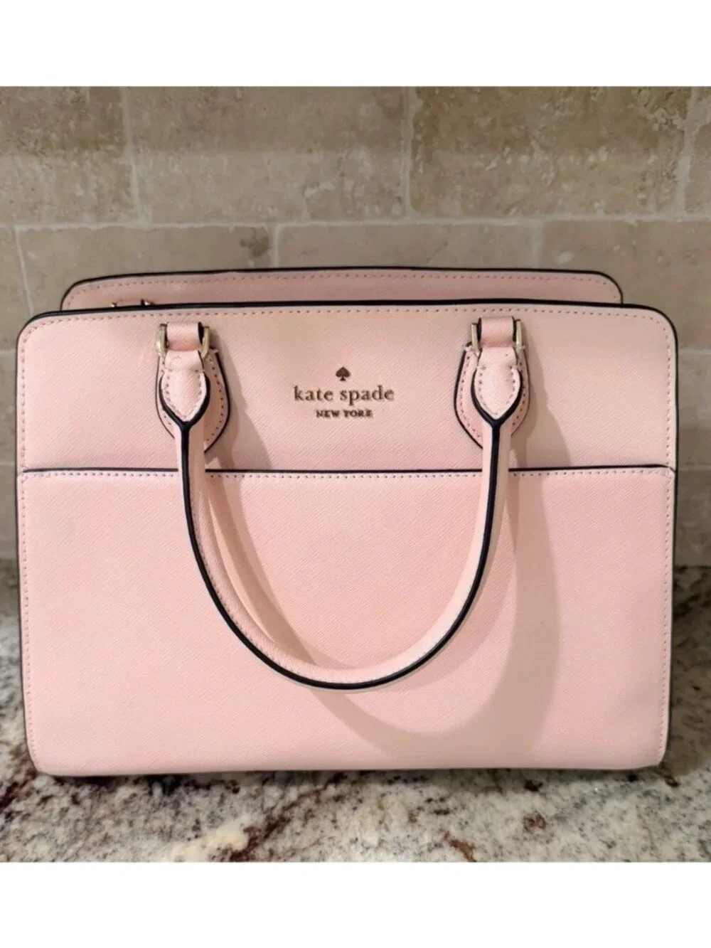 Kate Spade Madison Medium Saffiano Leather Satchel Conch Pink